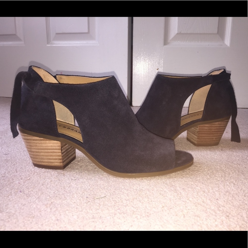 Suade Mini Heels Navy Blue